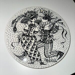 Vintage 1970s February Months of Love by Bjorn Wiinblad Decorative Wall Plate